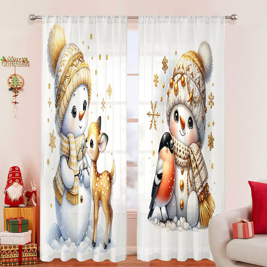 Curtain Sheer Voile - 2PCS Digital Print Sheer Curtain, Cute