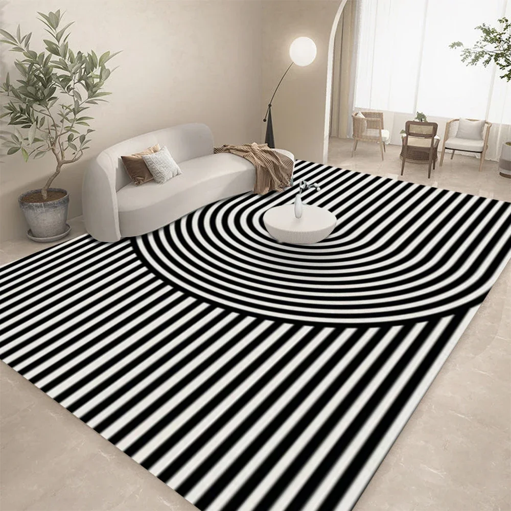 Home Lines Textiles - HD-Black White Geometric Line Abstract Art