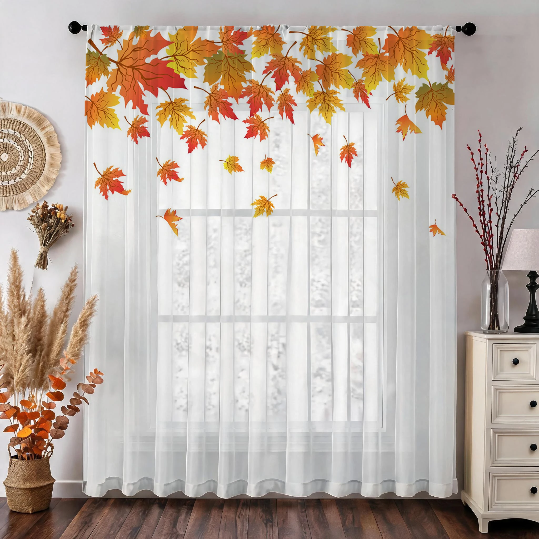 Maple leaf Modern Gradient She - Curtain Sheer Voile recension och pris