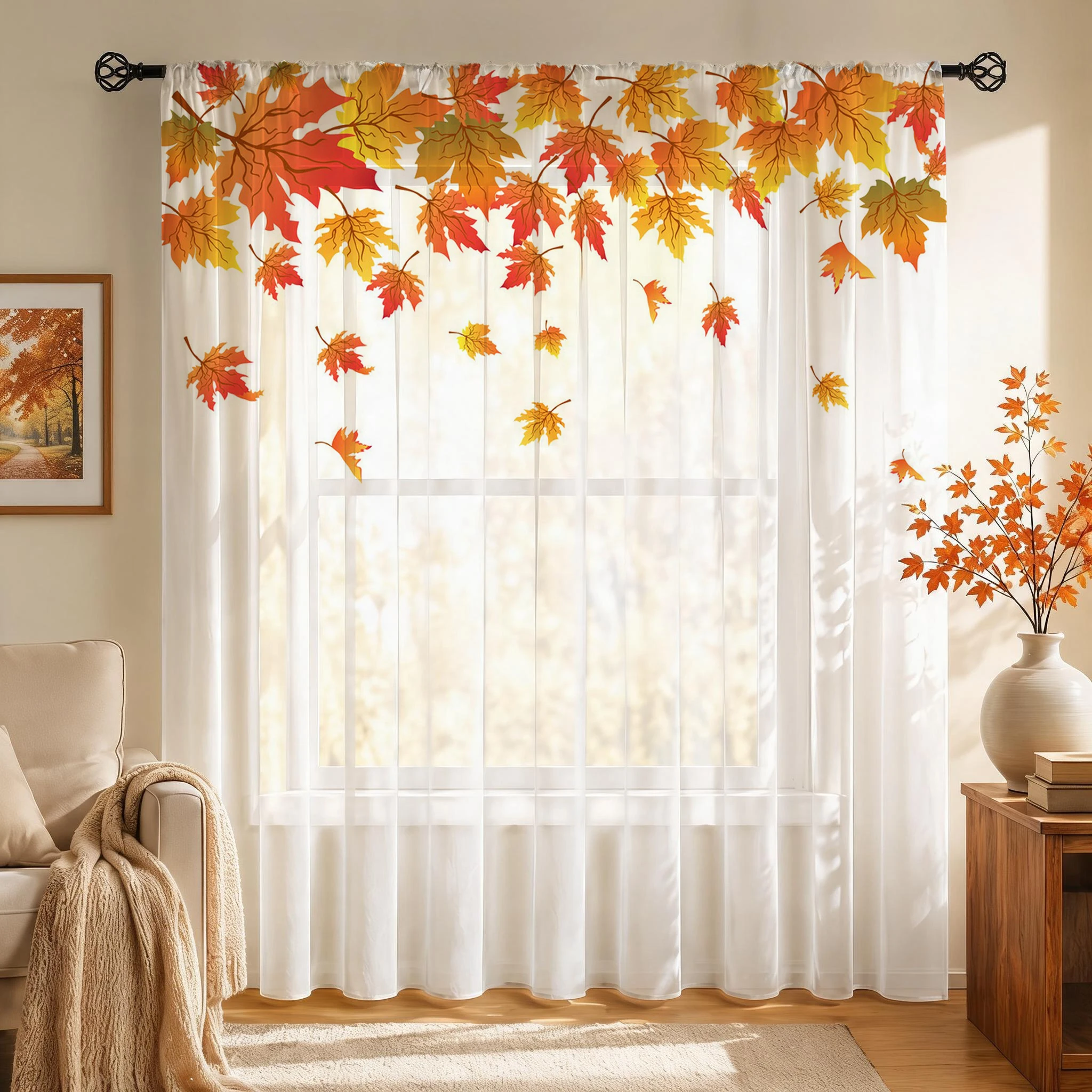 Maple leaf Modern Gradient She - Curtain Sheer Voile recension och pris