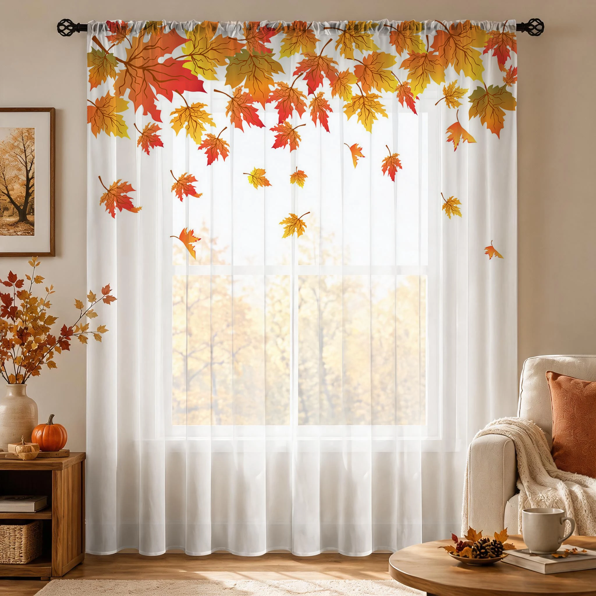 Maple leaf Modern Gradient She - Curtain Sheer Voile recension och pris