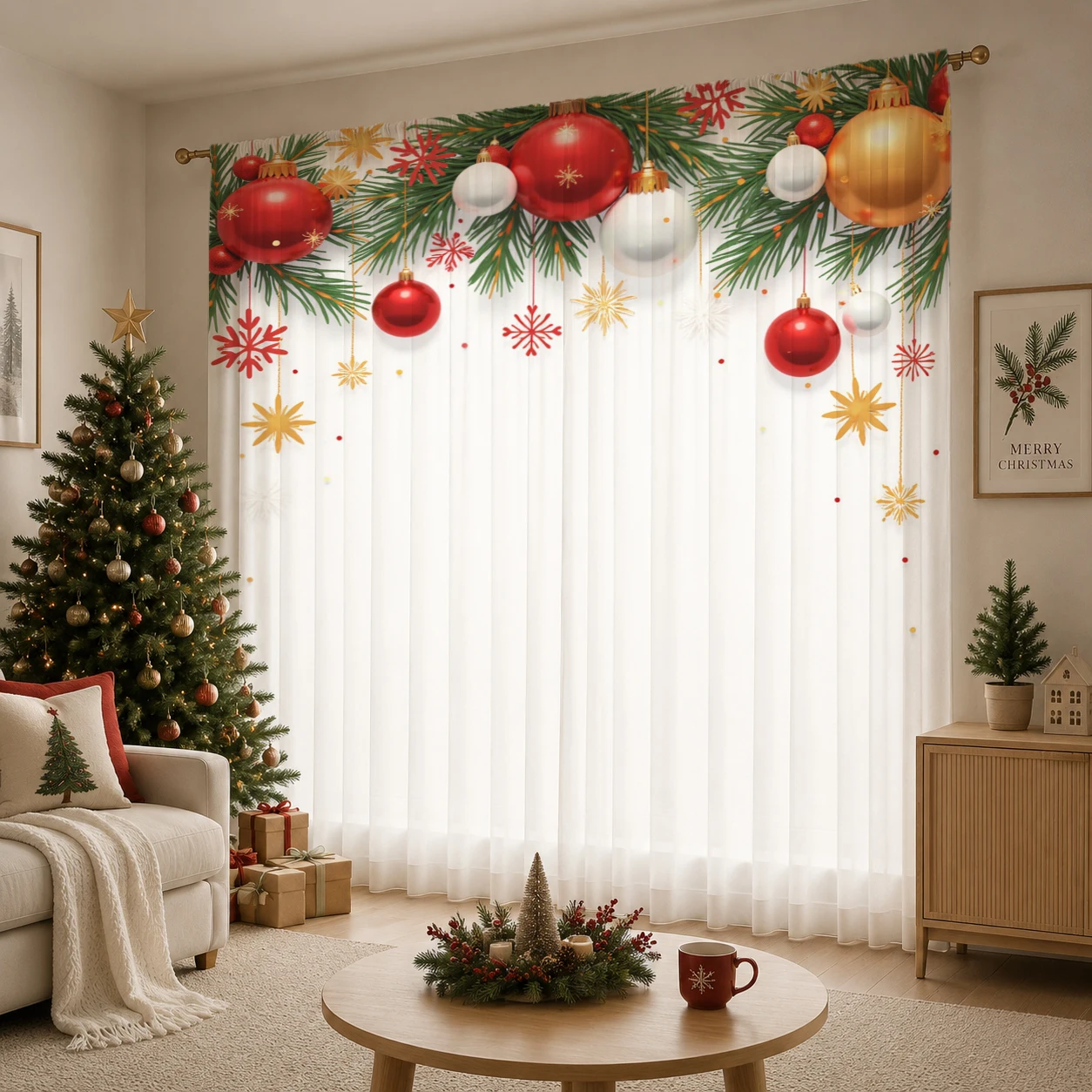 Christmas Day Gradient Sheer C - Curtain Sheer Voile recension och pris
