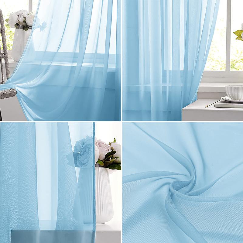 Light Blue Solid Sheer Voile W - Curtain Sheer Voile recension och pris