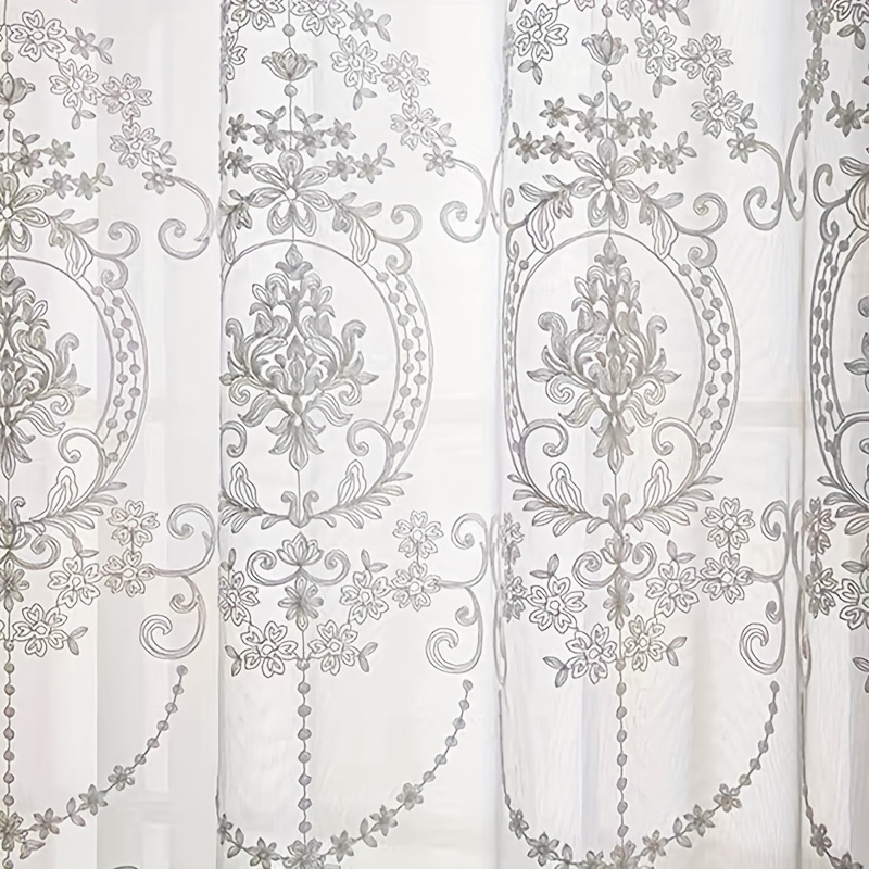 1pc White Embroidered Sheer Cu - Curtain Sheer Voile recension och pris