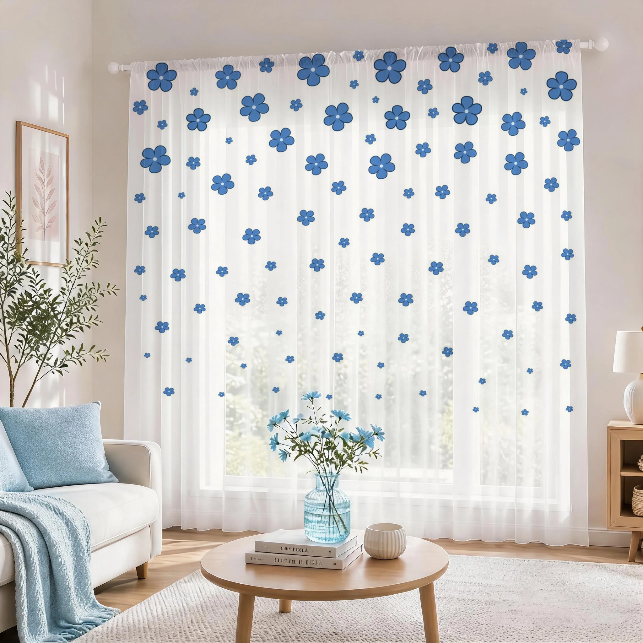Light blue Modern Gradient She - Curtain Sheer Voile recension och pris