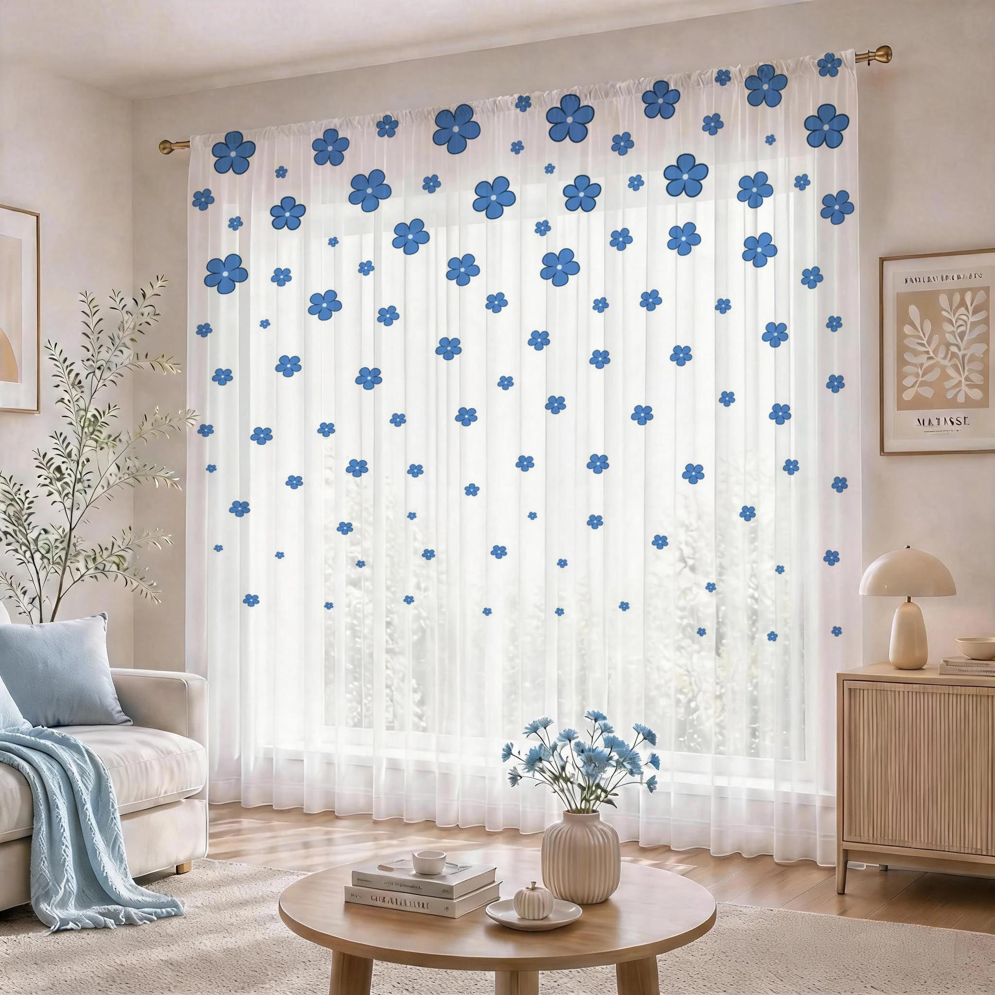 Light blue Modern Gradient She - Curtain Sheer Voile recension och pris