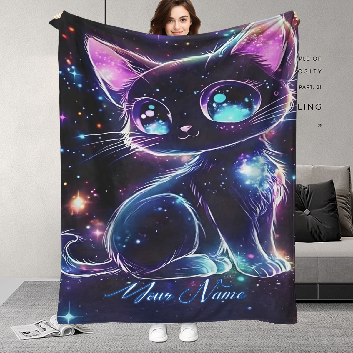 Customizable Name Galaxy Cat P - Galaxy Home Textiles recension och pris