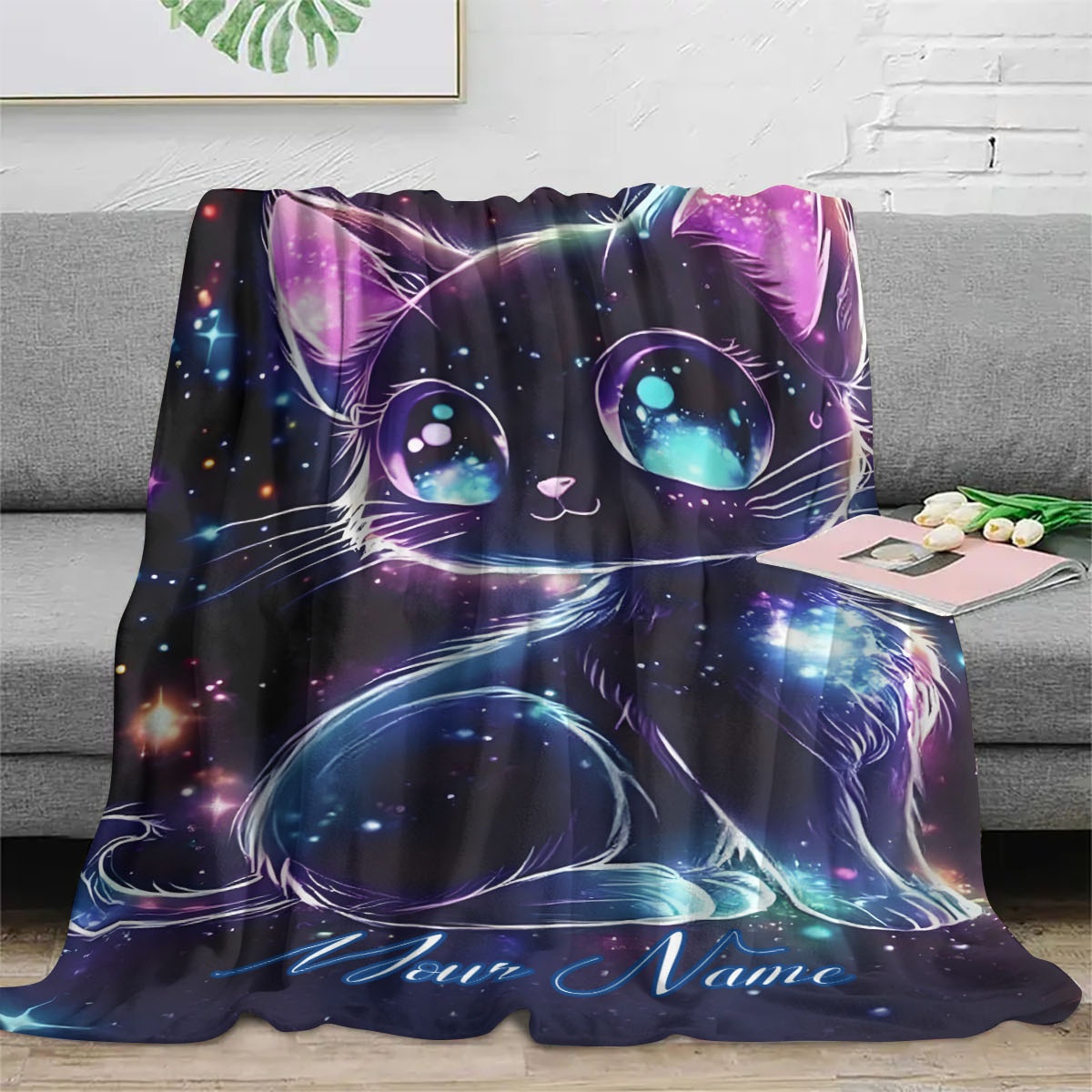 Customizable Name Galaxy Cat P - Galaxy Home Textiles recension och pris