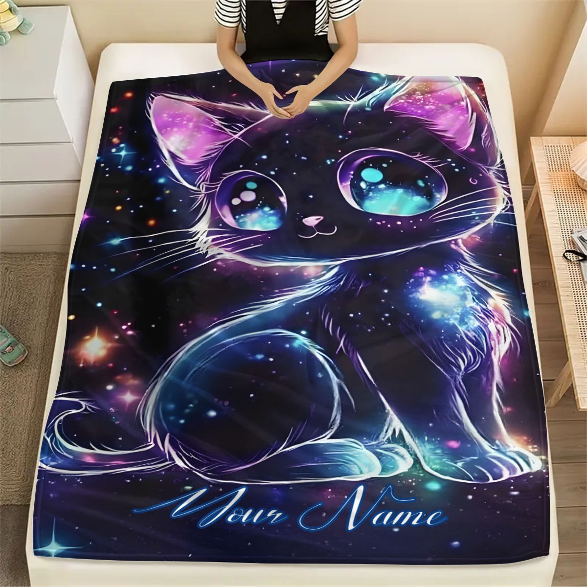 Customizable Name Galaxy Cat P - Galaxy Home Textiles recension och pris