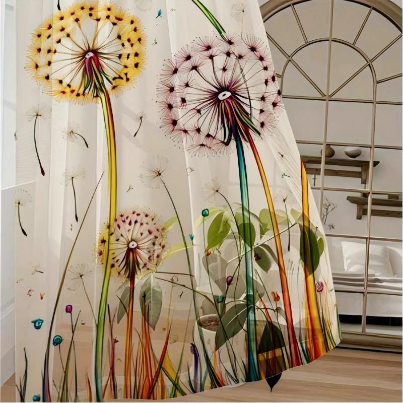 2PCS Digital Print Sheer Curta - Curtain Sheer Voile recension och pris