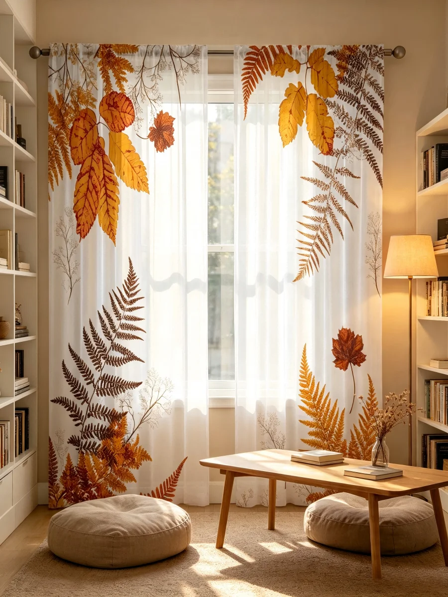 2PCS Digital Print Sheer Curta - Curtain Sheer Voile recension och pris