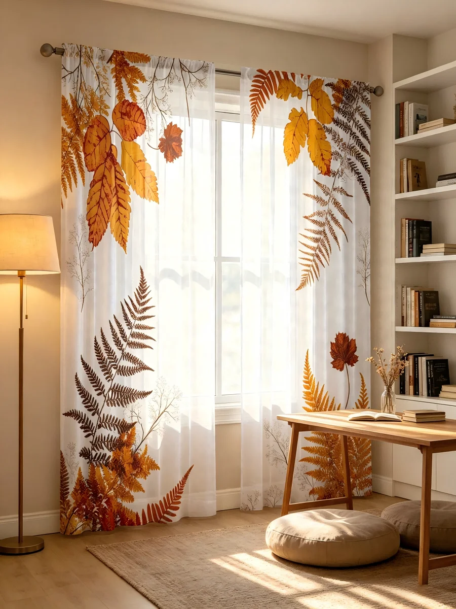 2PCS Digital Print Sheer Curta - Curtain Sheer Voile recension och pris