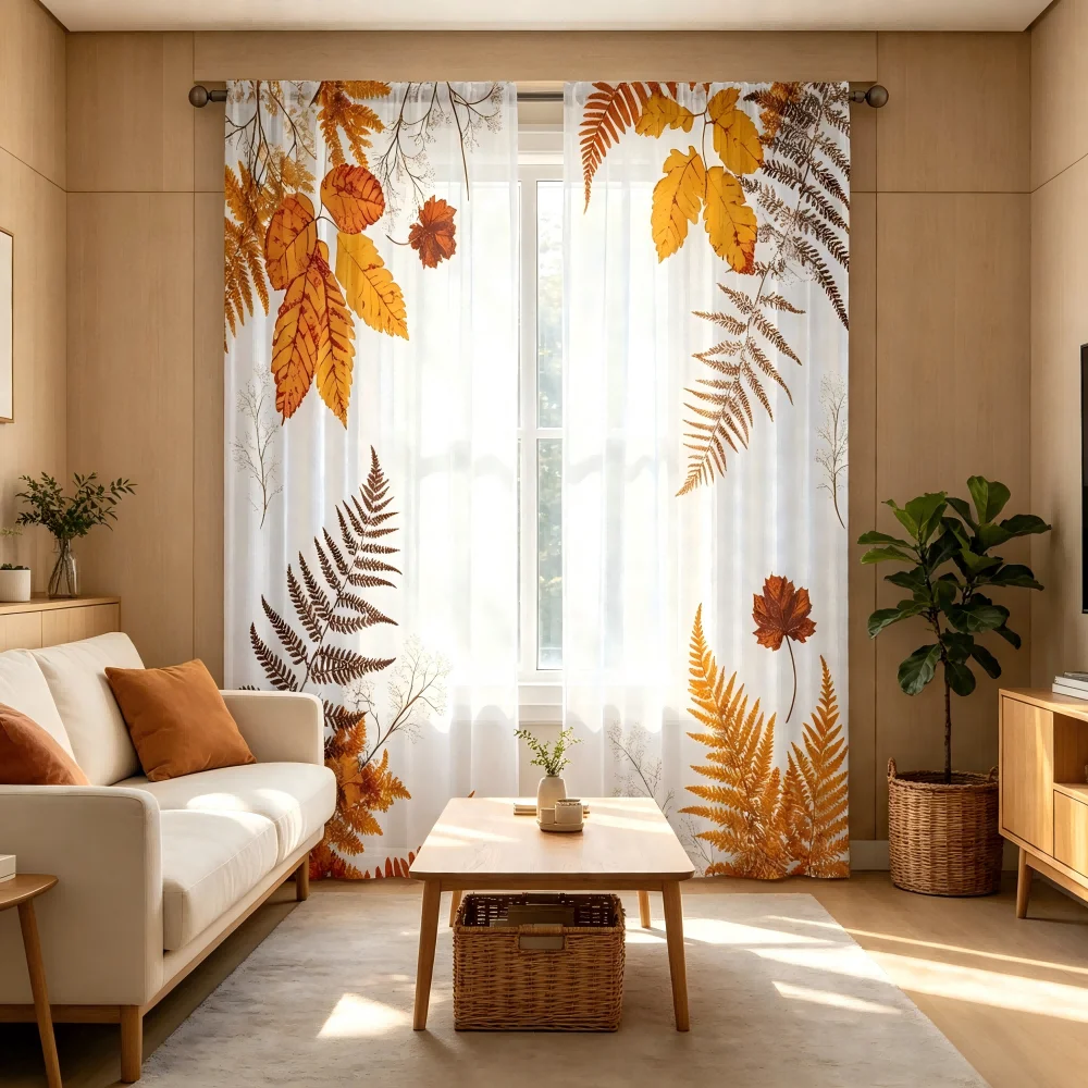 2PCS Digital Print Sheer Curta - Curtain Sheer Voile recension och pris