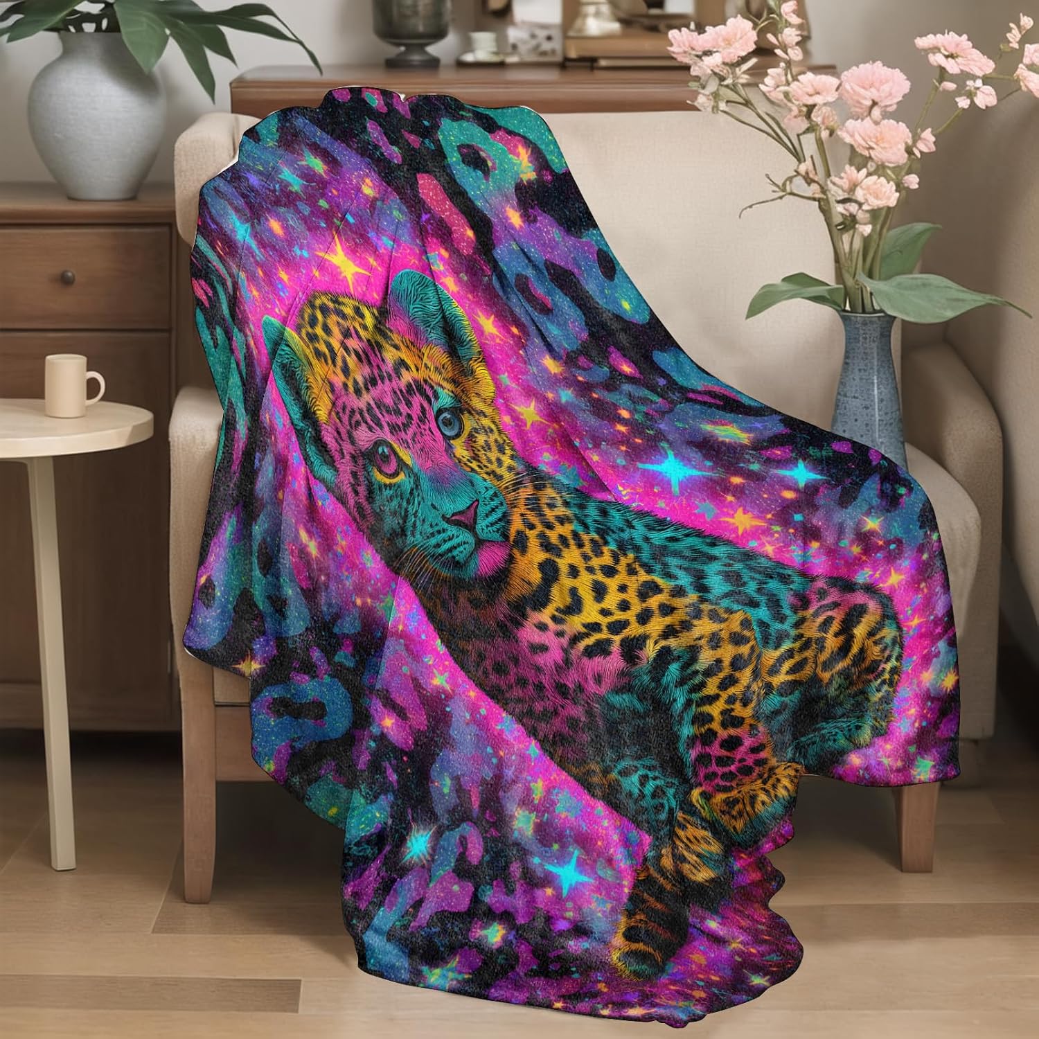 Galaxy leopard blanket colorfu - Galaxy Home Textiles recension och pris