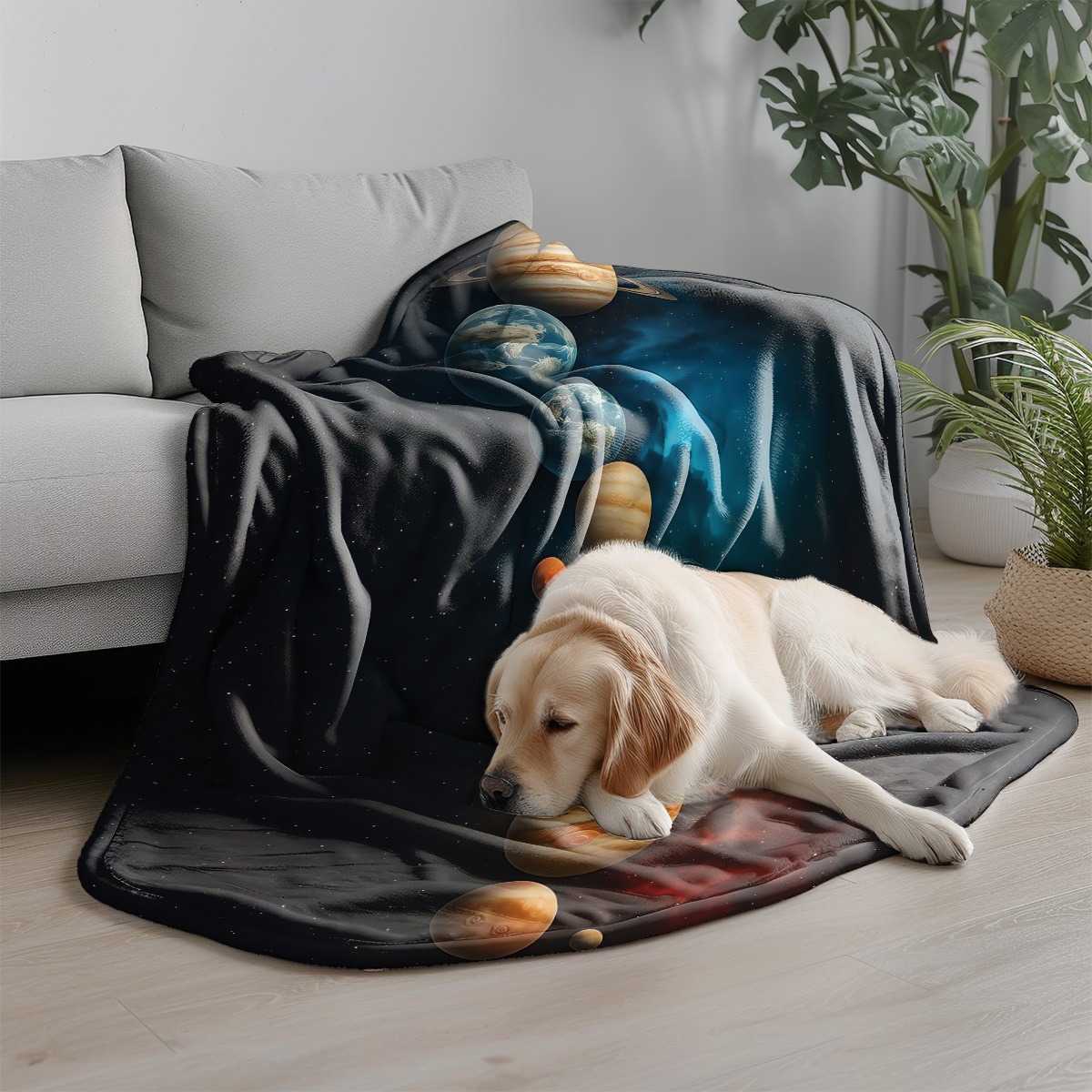 Galaxy Planets Pattern Flannel - Galaxy Home Textiles recension och pris