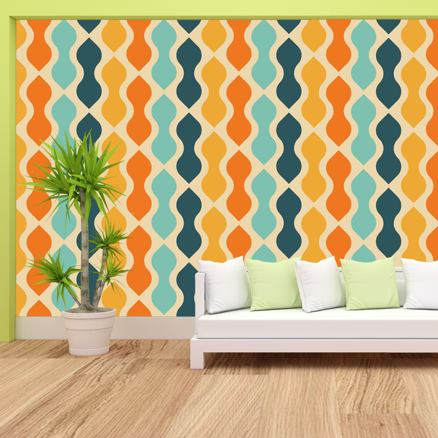 15+ Retro Geometry Rainbow Lin - Home Lines Textiles recension och pris