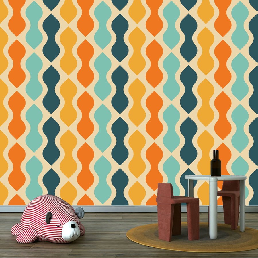 15+ Retro Geometry Rainbow Lin - Home Lines Textiles recension och pris