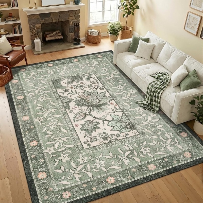 Retro Plant Print Carpet for L - Home Lines Textiles recension och pris