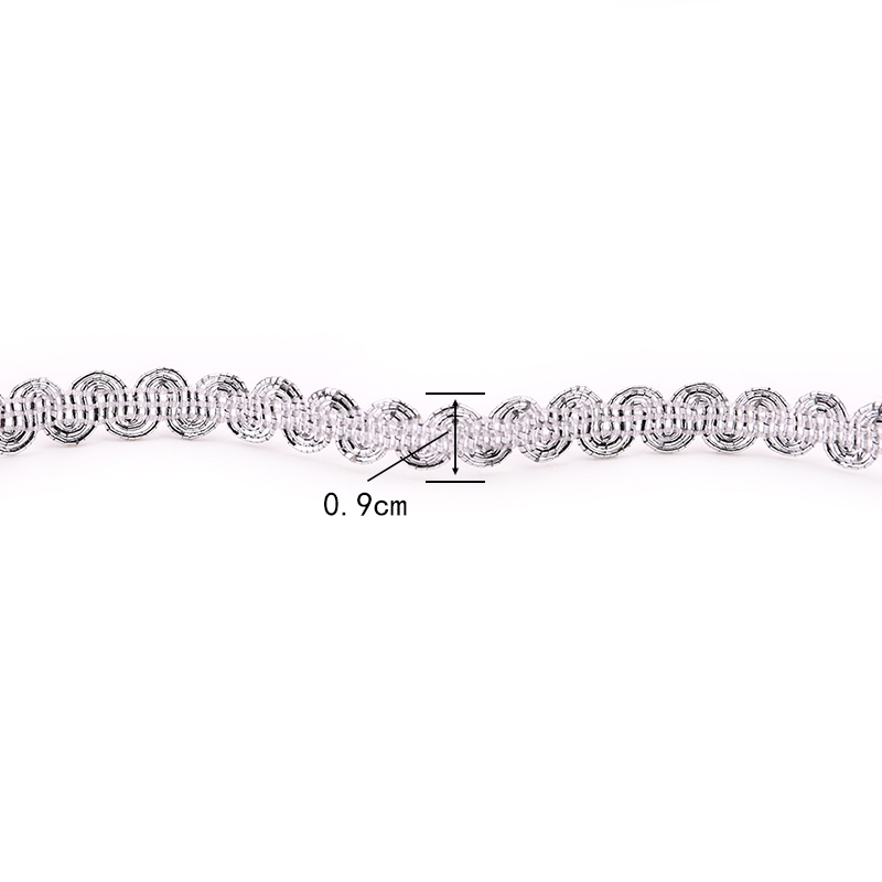 2Yards 0.9cm Golden Silver Wav - Home Lines Textiles recension och pris