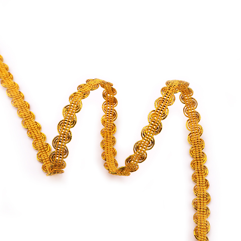 2Yards 0.9cm Golden Silver Wav - Home Lines Textiles recension och pris