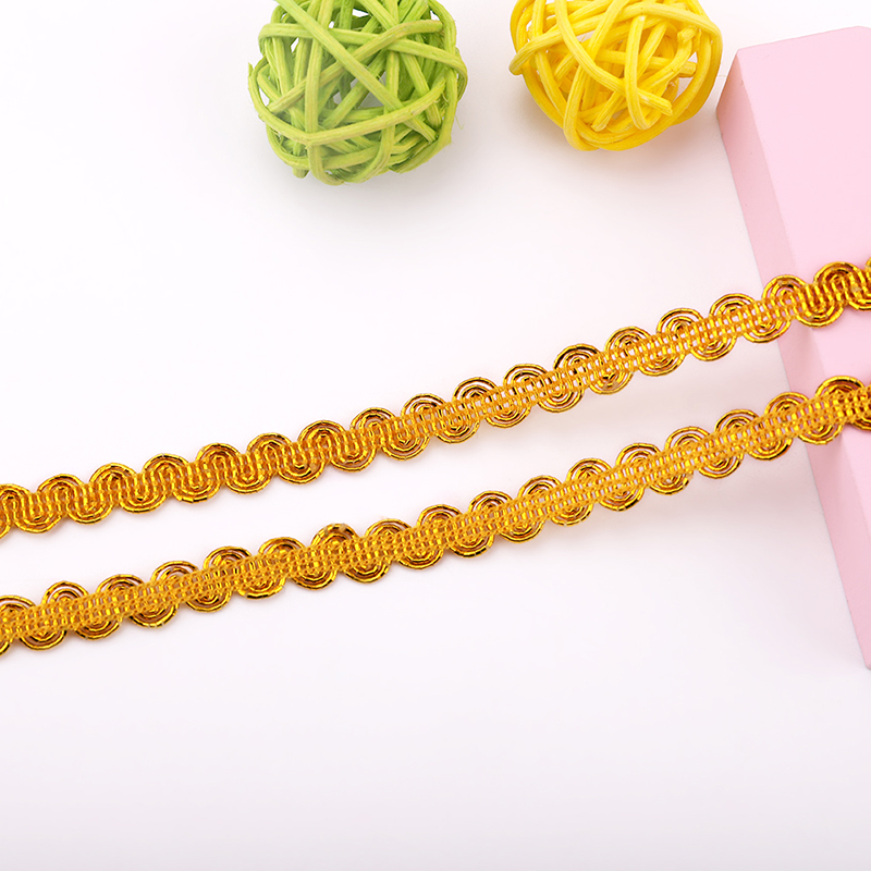 2Yards 0.9cm Golden Silver Wav - Home Lines Textiles recension och pris
