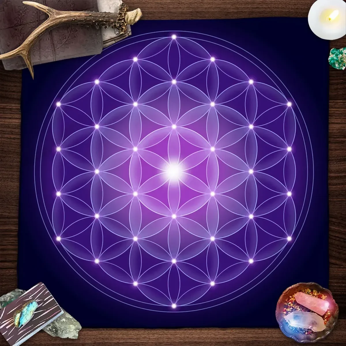 Mandala Flower Of Life Tarot T - Galaxy Home Textiles recension och pris